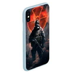 Чехол iPhone XS Max матовый STALKER: Red Sun, цвет: 3D-голубой — фото 2