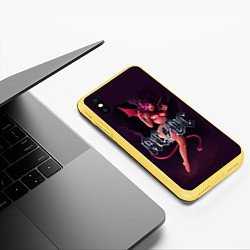 Чехол iPhone XS Max матовый AC/DC: Devil Girl, цвет: 3D-желтый — фото 2