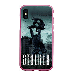 Чехол iPhone XS Max матовый STALKER: Pripyat, цвет: 3D-малиновый