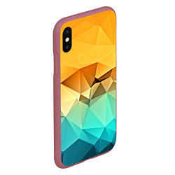 Чехол iPhone XS Max матовый Битва геометрий, цвет: 3D-малиновый — фото 2