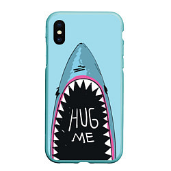Чехол iPhone XS Max матовый Shark: Hug me, цвет: 3D-мятный