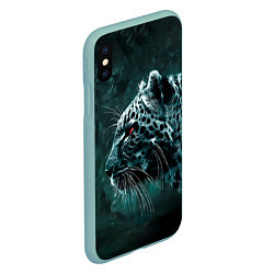 Чехол iPhone XS Max матовый Леопард, цвет: 3D-мятный — фото 2