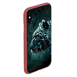 Чехол iPhone XS Max матовый Леопард, цвет: 3D-красный — фото 2