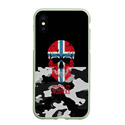 Чехол iPhone XS Max матовый Made in Norway, цвет: 3D-салатовый