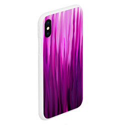 Чехол iPhone XS Max матовый Фиолетово-черные краски, цвет: 3D-белый — фото 2