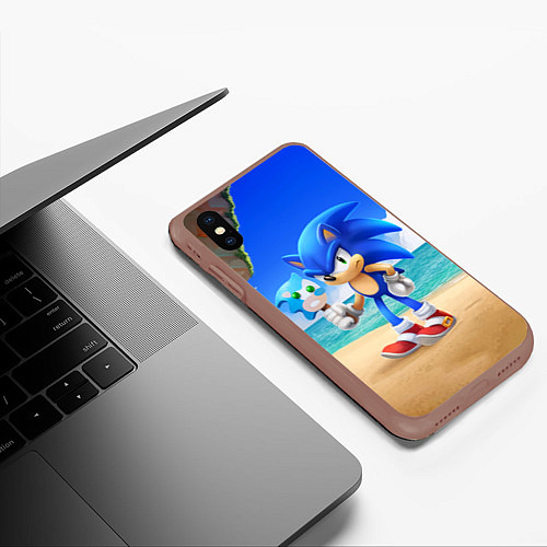 Чехол iPhone XS Max матовый Остров / 3D-Коричневый – фото 3