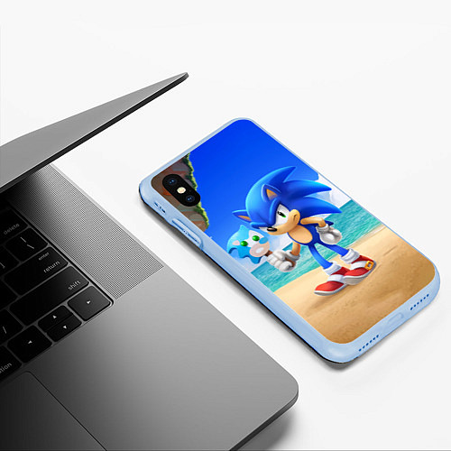 Чехол iPhone XS Max матовый Остров / 3D-Голубой – фото 3