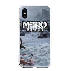 Чехол iPhone XS Max матовый Metro Exodus, цвет: 3D-белый