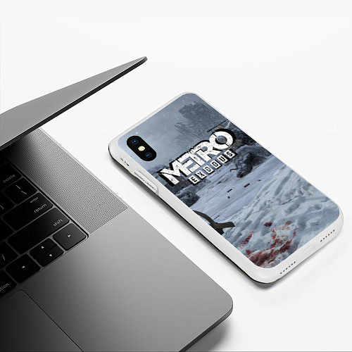 Чехол iPhone XS Max матовый Metro Exodus / 3D-Белый – фото 3