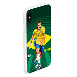 Чехол iPhone XS Max матовый Neymar Brazilian, цвет: 3D-белый — фото 2