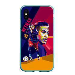 Чехол iPhone XS Max матовый Jr. Neymar, цвет: 3D-мятный