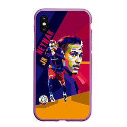 Чехол iPhone XS Max матовый Jr. Neymar, цвет: 3D-фиолетовый