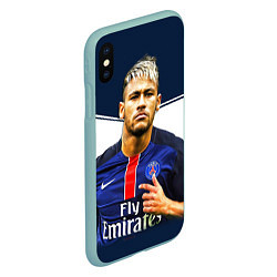Чехол iPhone XS Max матовый Neymar: Fly Emirates, цвет: 3D-мятный — фото 2