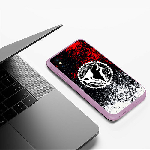 Чехол iPhone XS Max матовый Wolf / 3D-Сиреневый – фото 3