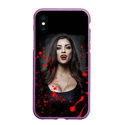 Чехол iPhone XS Max матовый Вампирша, цвет: 3D-фиолетовый