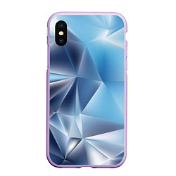 Чехол iPhone XS Max матовый Blue abstract, цвет: 3D-сиреневый