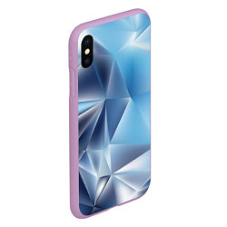 Чехол iPhone XS Max матовый Blue abstract, цвет: 3D-сиреневый — фото 2