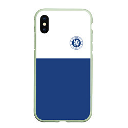 Чехол iPhone XS Max матовый Chelsea FC: Light Blue, цвет: 3D-салатовый