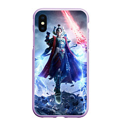 Чехол iPhone XS Max матовый Warhammer / вархаммер, цвет: 3D-сиреневый