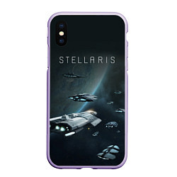 Чехол iPhone XS Max матовый Stellaris, цвет: 3D-светло-сиреневый