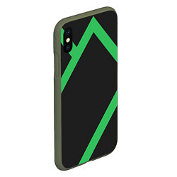 Чехол iPhone XS Max матовый Диагонали, цвет: 3D-темно-зеленый — фото 2