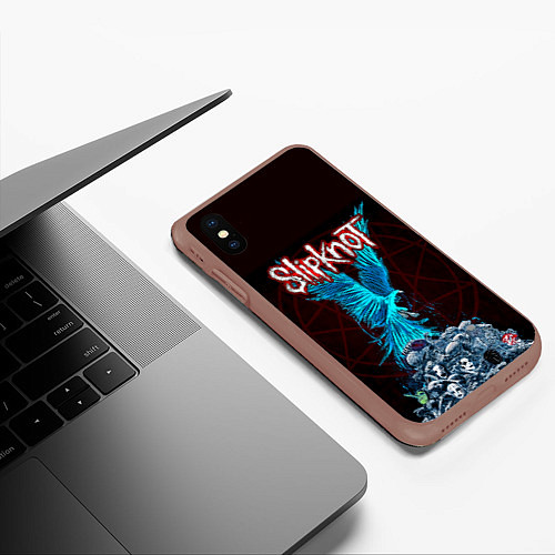 Чехол iPhone XS Max матовый Орел группа Slipknot / 3D-Коричневый – фото 3