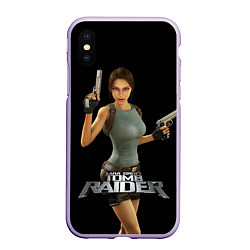 Чехол iPhone XS Max матовый TOMB RAIDER, цвет: 3D-светло-сиреневый
