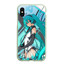 Чехол iPhone XS Max матовый Miku1, цвет: 3D-салатовый