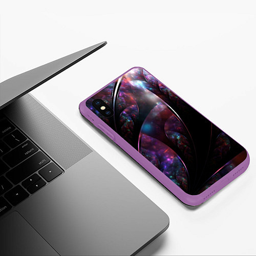 Чехол iPhone XS Max матовый Фантастическая Абстракция / 3D-Фиолетовый – фото 3