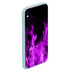 Чехол iPhone XS Max матовый Фиолетовый огонь, цвет: 3D-голубой — фото 2
