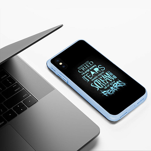 Чехол iPhone XS Max матовый Слова песни грEvanescence / 3D-Голубой – фото 3
