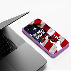 Чехол iPhone XS Max матовый Green Day American Idiot, цвет: 3D-фиолетовый — фото 2