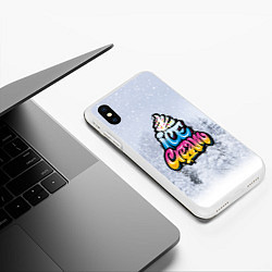 Чехол iPhone XS Max матовый Ice Cream, цвет: 3D-белый — фото 2