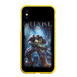 Чехол iPhone XS Max матовый Quake: Soldier Champion, цвет: 3D-желтый
