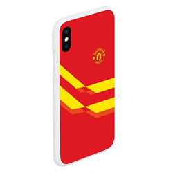 Чехол iPhone XS Max матовый Manchester United 3, цвет: 3D-белый — фото 2