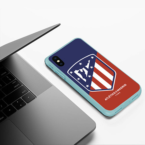 Чехол iPhone XS Max матовый Atletico Madrid FC 1903 / 3D-Мятный – фото 3