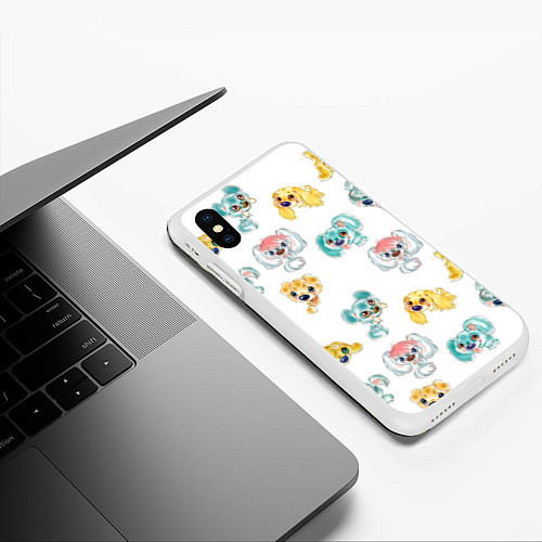 Чехол iPhone XS Max матовый Собачки / 3D-Белый – фото 3