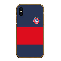 Чехол iPhone XS Max матовый Bayern Munchen - Red-Blue FCB 2022 NEW, цвет: 3D-коричневый