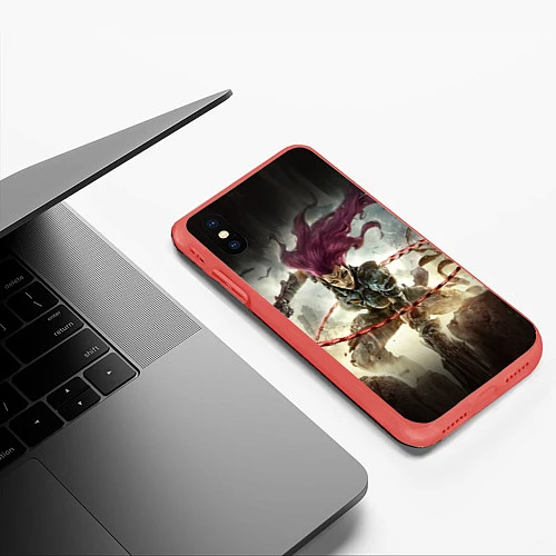 Чехол iPhone XS Max матовый Darksiders Warrior / 3D-Красный – фото 3