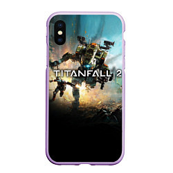 Чехол iPhone XS Max матовый Titanfall Battle, цвет: 3D-сиреневый