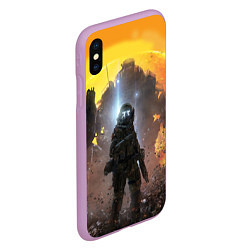 Чехол iPhone XS Max матовый Titanfall: Robots War, цвет: 3D-сиреневый — фото 2