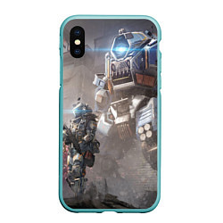 Чехол iPhone XS Max матовый Titanfall, цвет: 3D-мятный