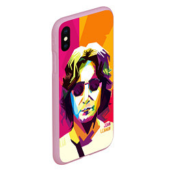 Чехол iPhone XS Max матовый Джон Леннон: фан-арт, цвет: 3D-розовый — фото 2
