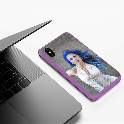Чехол iPhone XS Max матовый Arch Enemy: Alissa White-Gluz / 3D-Фиолетовый – фото 3