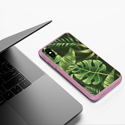 Чехол iPhone XS Max матовый Доисторический лес, цвет: 3D-розовый — фото 2