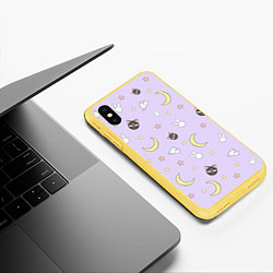 Чехол iPhone XS Max матовый Сейлор Мур цвета 3D-желтый — фото 2
