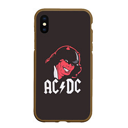 Чехол iPhone XS Max матовый AC/DC Devil, цвет: 3D-коричневый