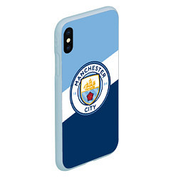 Чехол iPhone XS Max матовый FC Manchester City: Colors, цвет: 3D-голубой — фото 2