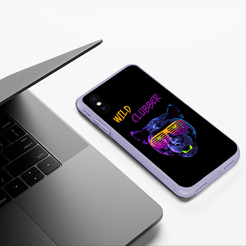 Чехол iPhone XS Max матовый Wild Clubber / 3D-Светло-сиреневый – фото 3