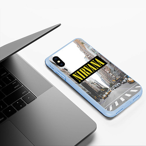 Чехол iPhone XS Max матовый Nirvana City / 3D-Голубой – фото 3